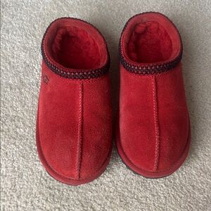UGG Tasman Slippers Burgundy Dark Red Shearling Cozy Slip On